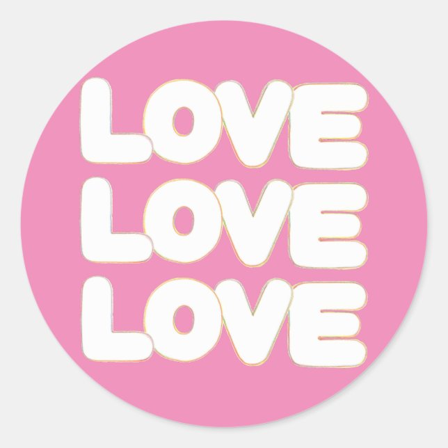 Esquema de arte - Triple amor pegatinas de palabra (Anverso)