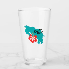 Esquema del mapa de Costa Rica con hibiscus en col