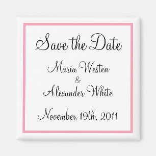 Esquema rosado Guardar el imán de fecha