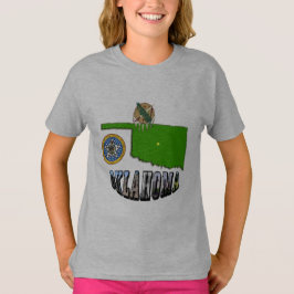 Esquema, sello y texto de imagen del mapa de Oklah