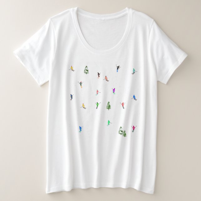 Esquí de esquí alpino en invierno (Anverso del diseño)