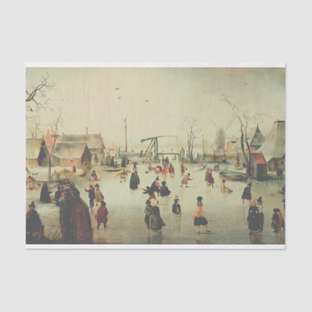 ESQUÍ DE HIELO AVERCAMP EN UN PAPEL DE TEJIDO DE A (Anverso)