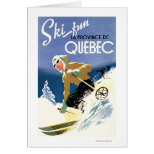 Esquí de la mujer - poster inglés y francés
