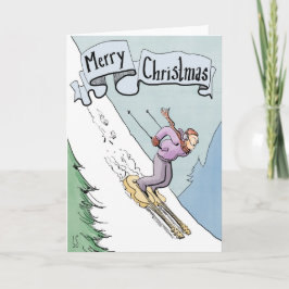 Esquí de la tarjeta de Navidad en las guitarras