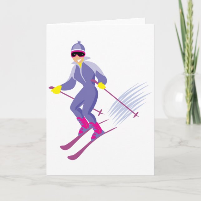 Esquí de tarjetas de felicitación (Anverso)