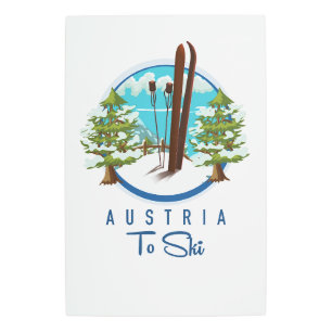 Esquí, logo del poster de esquí.