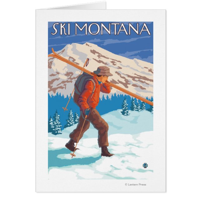 Esquiador con esquís de nieve - Montana (Frente)