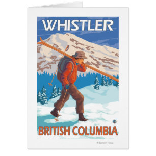 Esquiador con esquís de nieve - Silbador, BC Canad