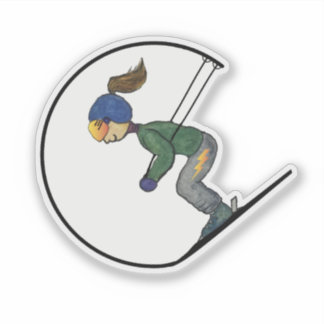 Esquiador cuádruple ligero - Pegatina