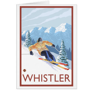 Esquiador de nieve cuesta abajo - Whistler, BC Can