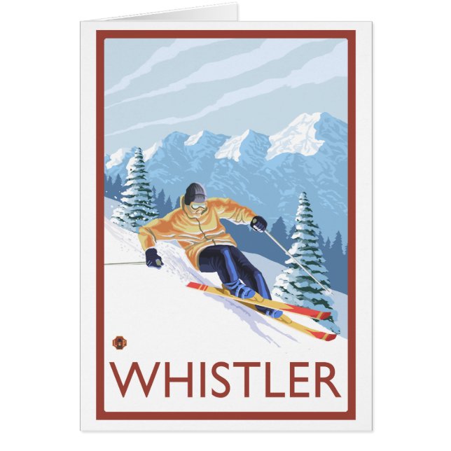 Esquiador de nieve cuesta abajo - Whistler, BC Can (Frente)