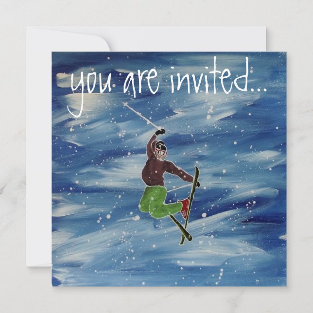 Esquiando invitación (Anverso)