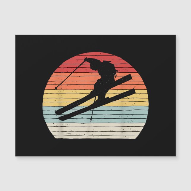 Esquiar de invierno retro vintage (Anverso)