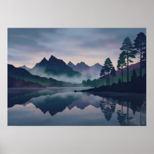 Esquina Celta Lago Brumoso Montañoso Arte Escocés