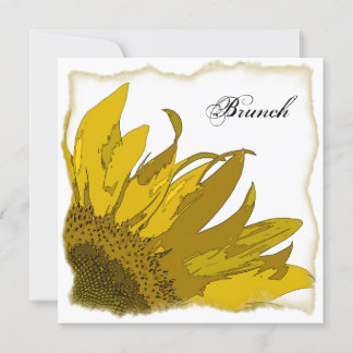 Esquina de Girasoles Amarillos Tarjeta de Desayuno