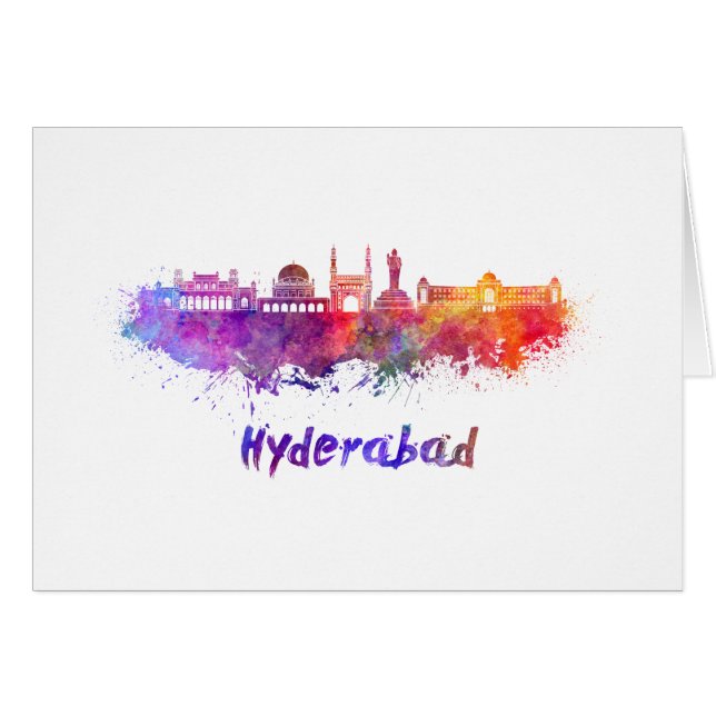 Esquina de Hyderabad en acuarela (Anverso (Horizontal))