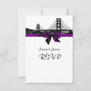 Esquina de San Fran Etched BW Purple RSVP Menú