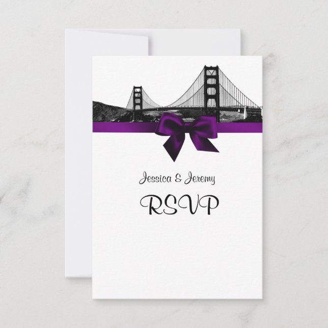 Esquina de San Fran Etched BW Purple RSVP Menú (Anverso)