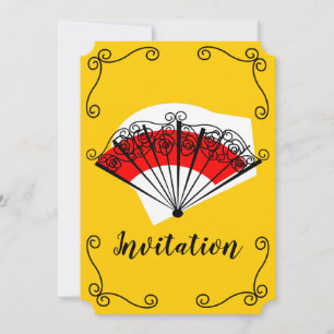 Esquinas de fans españolas Invitación vertical