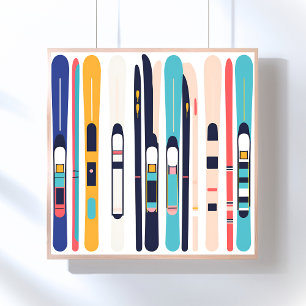 Esquís Arte Moderno Abstracto Contemporáneo
