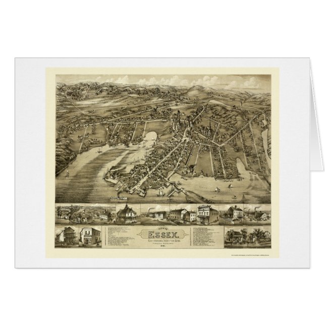 Essex, mapa panorámico del CT - 1881 (Anverso (Horizontal))