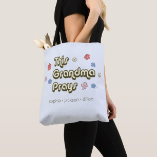 Esta Abuela Reza Bolsa Tote Azul Claro Retro
