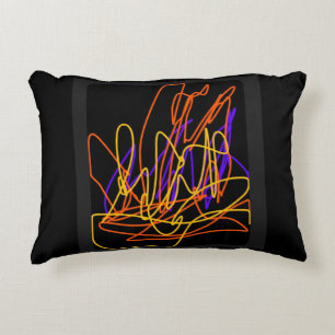 Esta almohada moderna tiene un diseño de neón colo