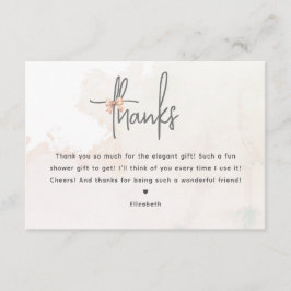 Está atando la ducha nupcial gracias tarjeta