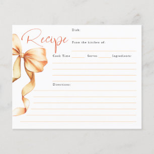 Está atando la tarjeta de receta de novia Knot Bow