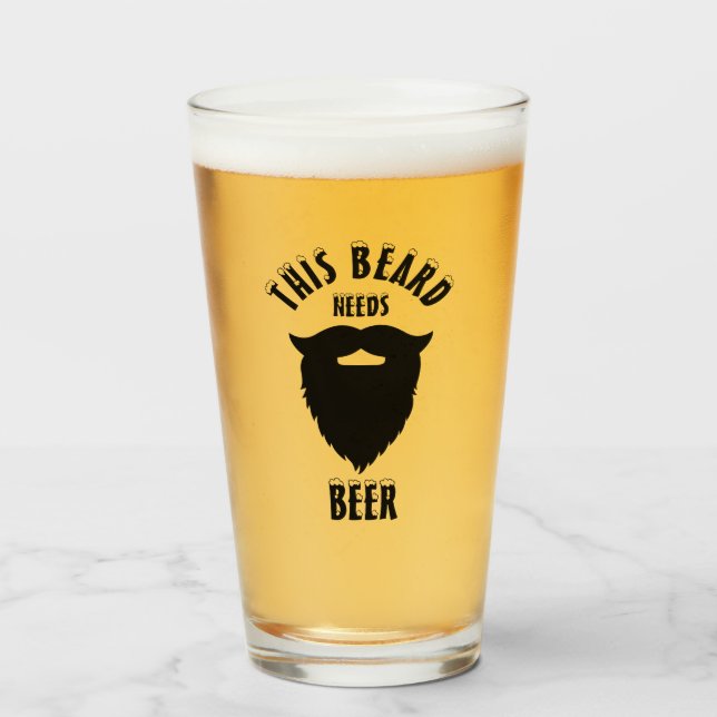 Esta barba necesita cerveza, vidrio (Anverso (lleno))