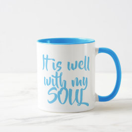 Está bien con mi alma café taza azul claro