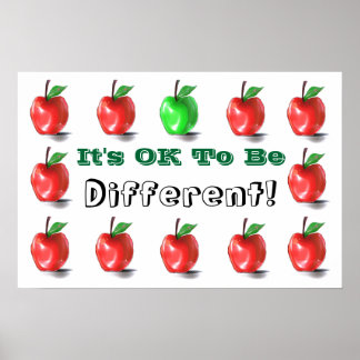 ¡Está bien ser diferente! cartel impresión signo