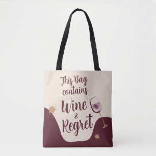Esta bolsa contiene vino y Regret regalo divertido