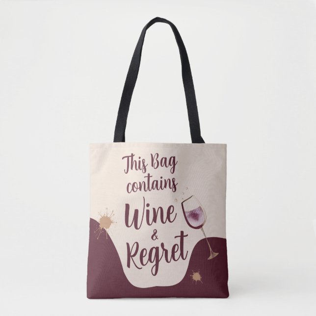 Esta bolsa contiene vino y Regret regalo divertido (Anverso)