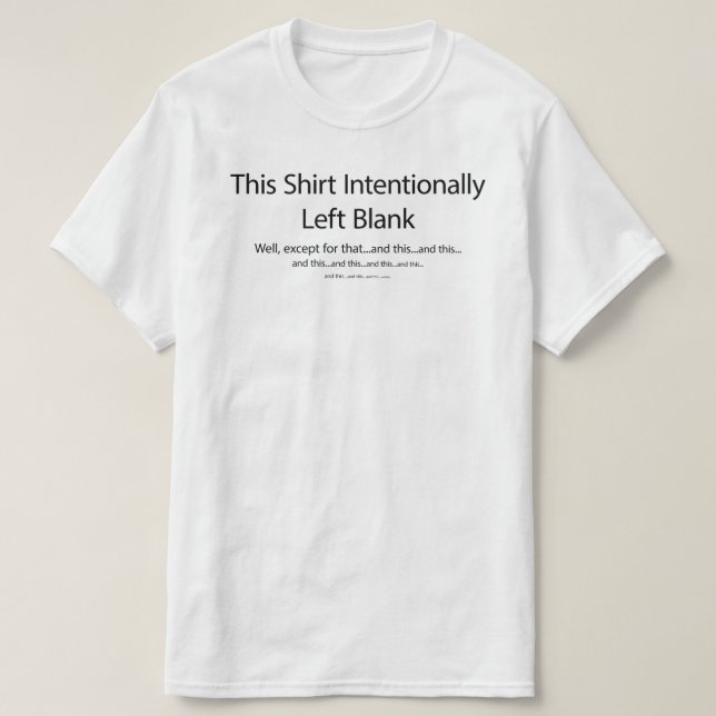 Esta Camiseta Intencionalmente Izquierda en Blanco (Diseño del anverso)