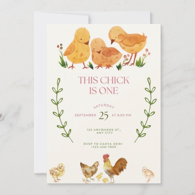 Esta chica es una invitación de cumpleaños (Anverso)