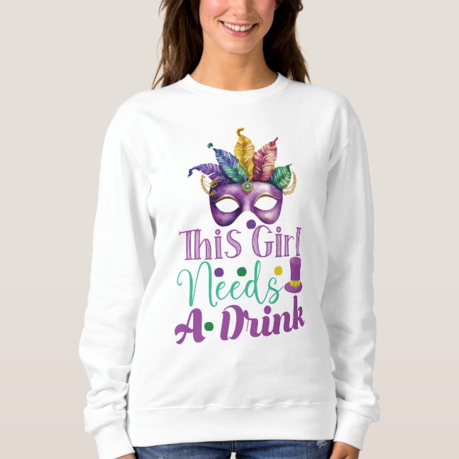 Esta Chica Necesita Una Bebida Camiseta Sudadera d (Anverso)