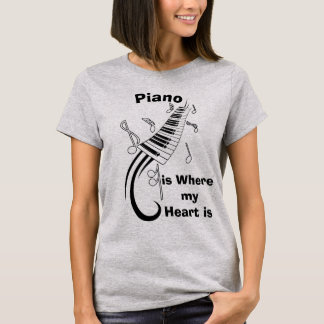 Está donde el piano mi camiseta chistosa del