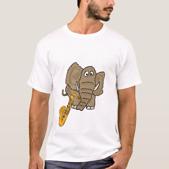 ESTÁ el elefante que juega la camiseta del saxofón (Anverso)