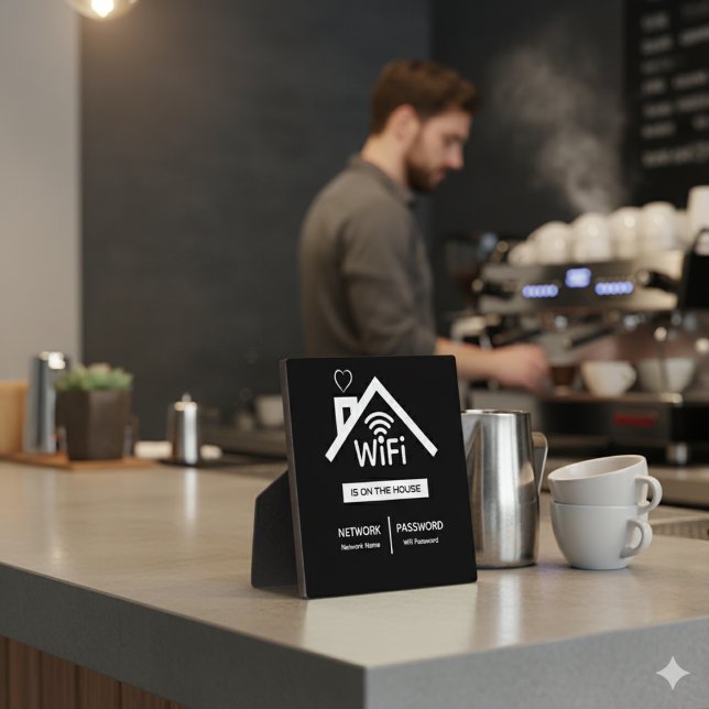 Está en la casa placa de contraseña de Wifi (Subido por el creador)