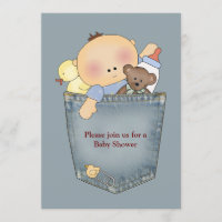 Está en la invitación de Baby Shower del bolsillo