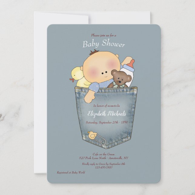 Está en la invitación de Pocket Baby Shower (Anverso)