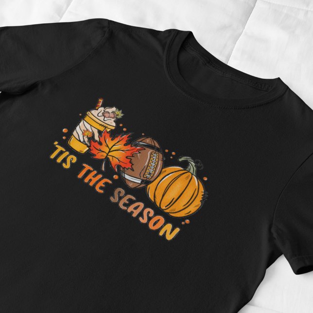 Esta es la camiseta de la temporada de la calabaza (Tis the Season Football Pumpkin Fall T-Shirt
(Woman T-shirt))