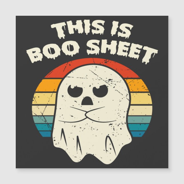 Esta es la hoja de boo Ghost Retro Halloween (Anverso)