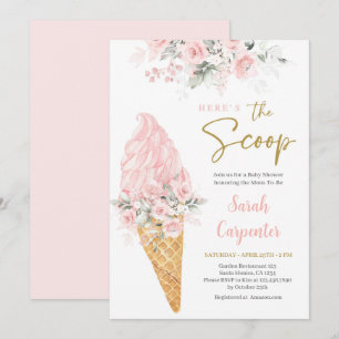 Esta es la invitación de The Scoop Baby Shower Chi