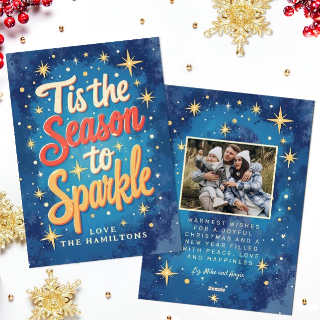 Esta es la tarjeta de Navidades de fotografía de t (Tis the season to sparkle, Christmas Card)