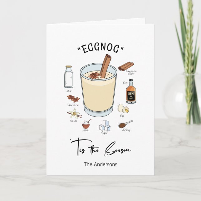 Esta es la tarjeta de vacaciones Eggnog de tempora (Anverso)