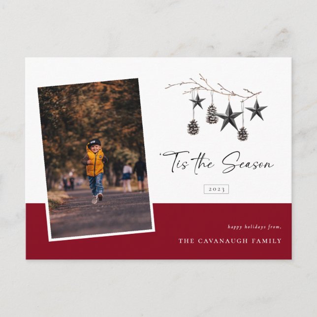 Esta es la tarjeta navideña de fotografía de tempo (Anverso)