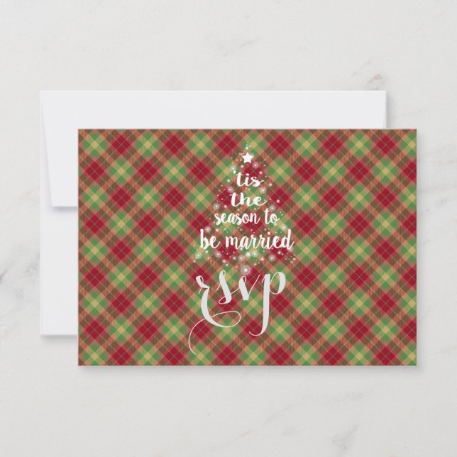 'Esta es la temporada para casarse Red Plaid RSVP (Anverso)