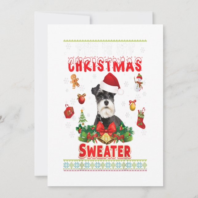 Esta Es Mi Camiseta De Navidad Schnauzer Perro Feo (Anverso)